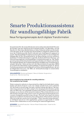 Smarte Produktionsassistenz für wandlungsfähige Fabrik