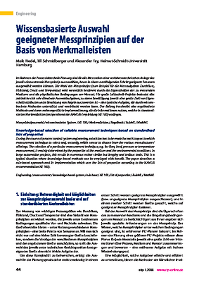 Wissensbasierte Auswahl geeigneter Messprinzipien auf der Basis von Merkmalleisten