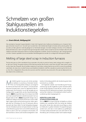Schmelzen von großen Stahlgussteilen im Induktionstiegelofen