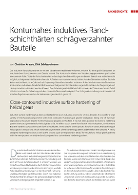 Konturnahes induktives Randschichthärten schrägverzahnter Bauteile