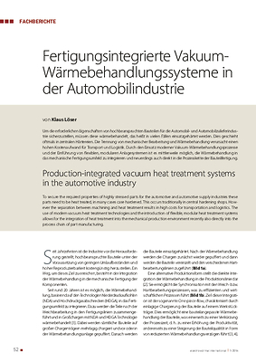 Fertigungsintegrierte Vakuum-Wärmebehandlungssysteme in der Automobilindustrie