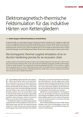 Elektromagnetisch-thermische Feldsimulation für das induktive Härten von Kettengliedern