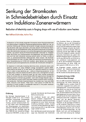 Senkung der Stromkosten in Schmiedebetrieben durch Einsatz von Induktions-Zonenerwärmern