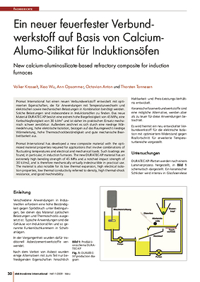 Ein neuer feuerfester Verbundwerkstoff auf Basis von Calcium-Alumo-Silikat für Induktionsöfen