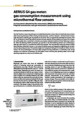 AERIUS G4 gas meter: gas consumption measurement using microthermal flow sensors