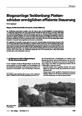 Biogasanlage Tecklenburg: Plattenschieber ermöglichen effiziente Steuerung