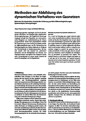 Methoden zur Abbildung des dynamischen Verhaltens von Gasnetzen