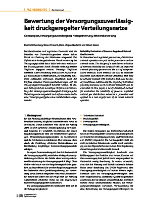 Bewertung der Versorgungszuverlässigkeit druckgeregelter Verteilungsnetze