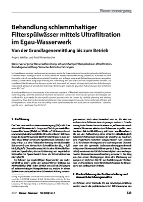 Behandlung schlammhaltiger Filterspülwässer mittels Ultrafiltration im Egau-Wasserwerk – Von der Grundlagenermittlung bis zum Betrieb