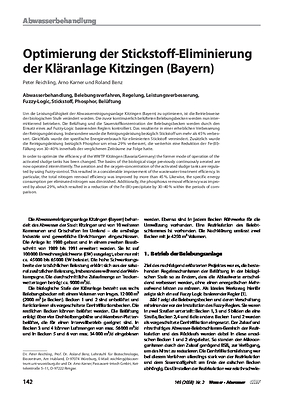 Optimierung der Stickstoff-Eliminierung der Kläranlage Kitzingen (Bayern)