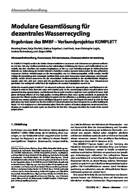Modulare Gesamtlösung für dezentrales Wasserrecycling