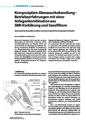 Kompostplatz-Abwasserbehandlung – Betriebserfahrungen mit einer Anlagenkombination aus SBR-Vorklärung und Sandfiltern