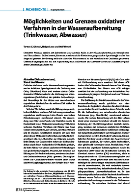 Möglichkeiten und Grenzen oxidativer Verfahren in der Wasseraufbereitung (Trinkwasser, Abwasser)