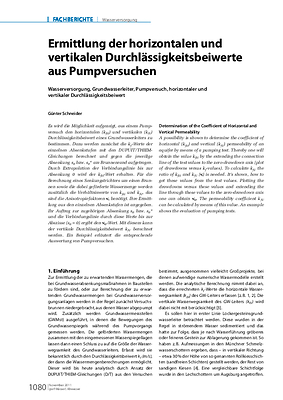 Ermittlung der horizontalen und vertikalen Durchlässigkeitsbeiwerte aus Pumpversuchen