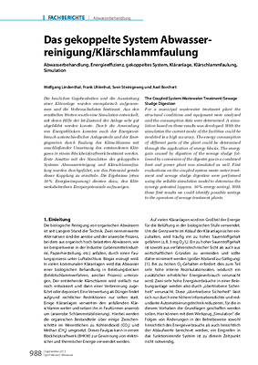 Das gekoppelte System Abwasserreinigung/Klärschlammfaulung