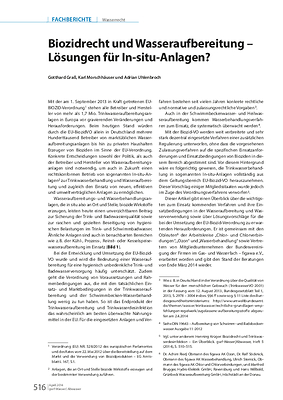 Biozidrecht und Wasseraufbereitung – Lösungen für In-situ-Anlagen?