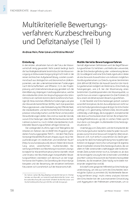 Multikriterielle Bewertungsverfahren: Kurzbeschreibung und Defizitanalyse (Teil 1)