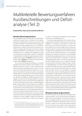 Multikriterielle Bewertungsverfahren: Kurzbeschreibungen und Defizit-analyse (Teil 2)