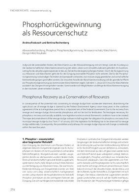 Phosphorrückgewinnung als Ressourcenschutz