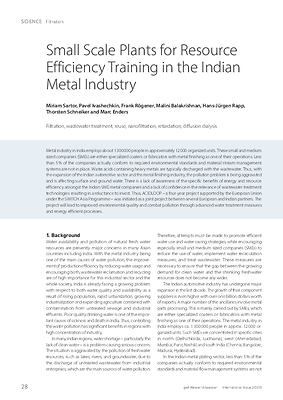 Small Scale Plants for Resource Efficiency Training in the Indian Metal Industry