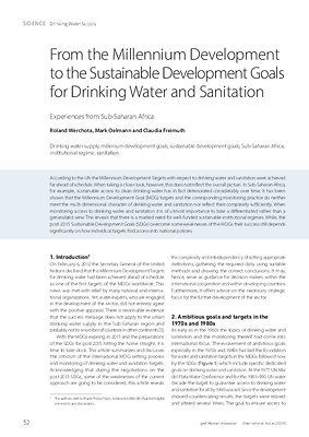 From the Millennium Development to the Sustainable Development Goals for Drinking Water and Sanitation