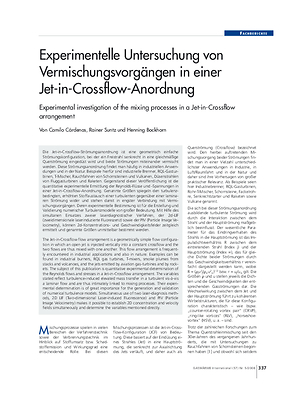 Experimentelle Untersuchung von Vermischungs-vorgängen in einer Jet-in-Crossflow- Anordnung