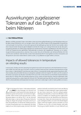Auswirkungen zugelassener Toleranzen auf das Ergebnis beim Nitrieren