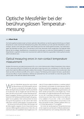 Optische Messfehler bei der berührungslosen Temperaturmessung