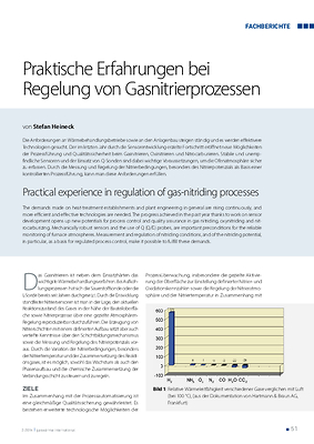 Praktische Erfahrungen bei Regelung von Gasnitrierprozessen