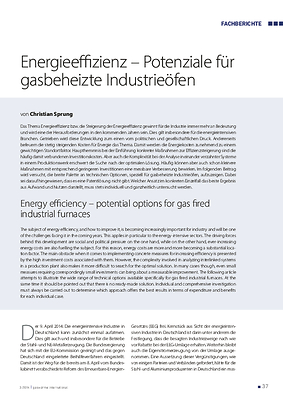 Energieeffizienz – Potenziale für gasbeheizte Industrieöfen