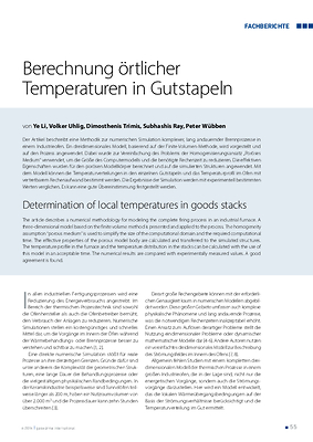 Berechnung örtlicher Temperaturen in Gutstapeln