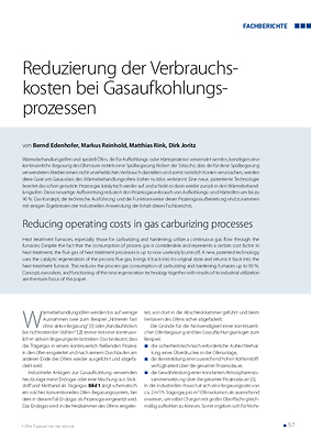 Reduzierung der Verbrauchskosten bei Gasaufkohlungsprozessen