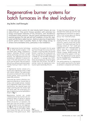 Regenerative burner systems for batch furnaces in the steel industry