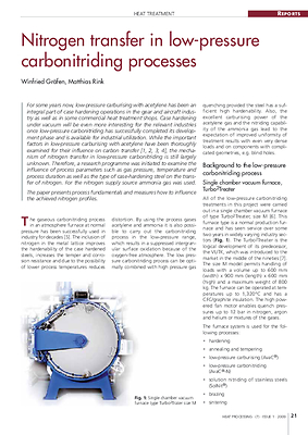 Nitrogen transfer in low-pressure carbonitriding processes