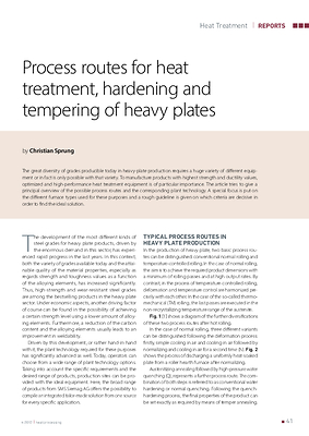 Process routes for heat treatment, hardening and tempering of heavy plates