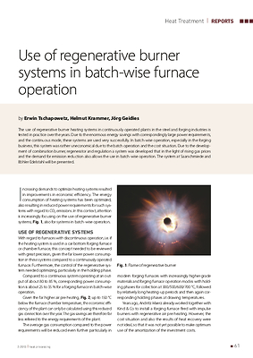 Use of regenerative burner systems in batch-wise furnace operation