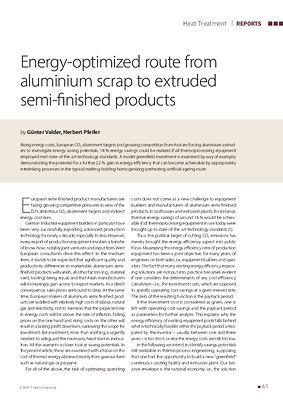 Energy-optimized route from aluminium scrap to extruded semi-finished products