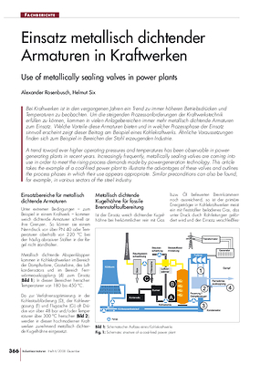 Einsatz metallisch dichtender Armaturen in Kraftwerken