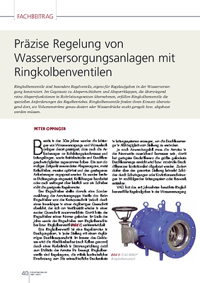 Präzise Regelung von Wasserversorgungsanlagen mit Ringkolbenventilen